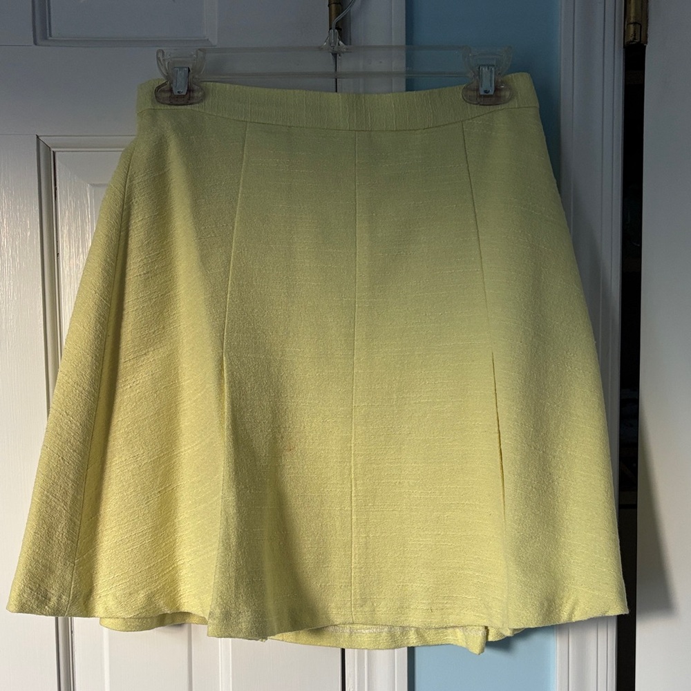 Club Monaco Light Yellow A-Line Skirt
